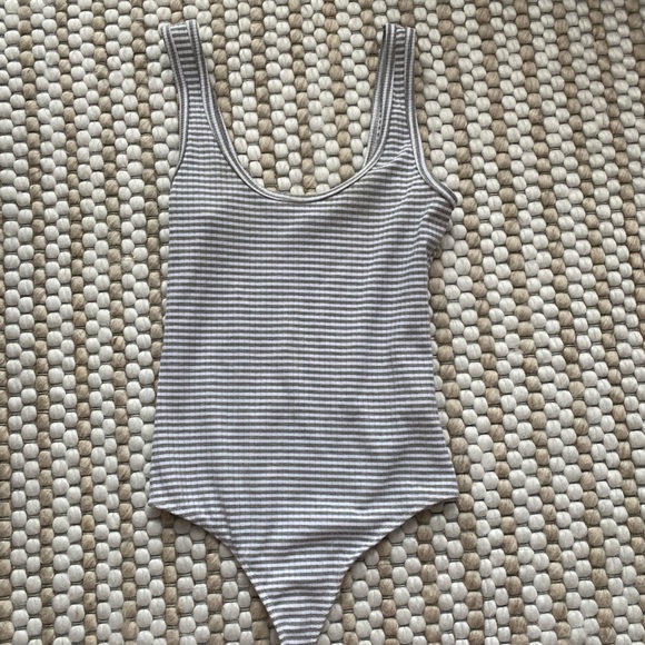 Dex white and grey striped body suit - Picture 1 of 2